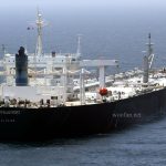 The Russian supertanker Astro Lupus waits to unloa